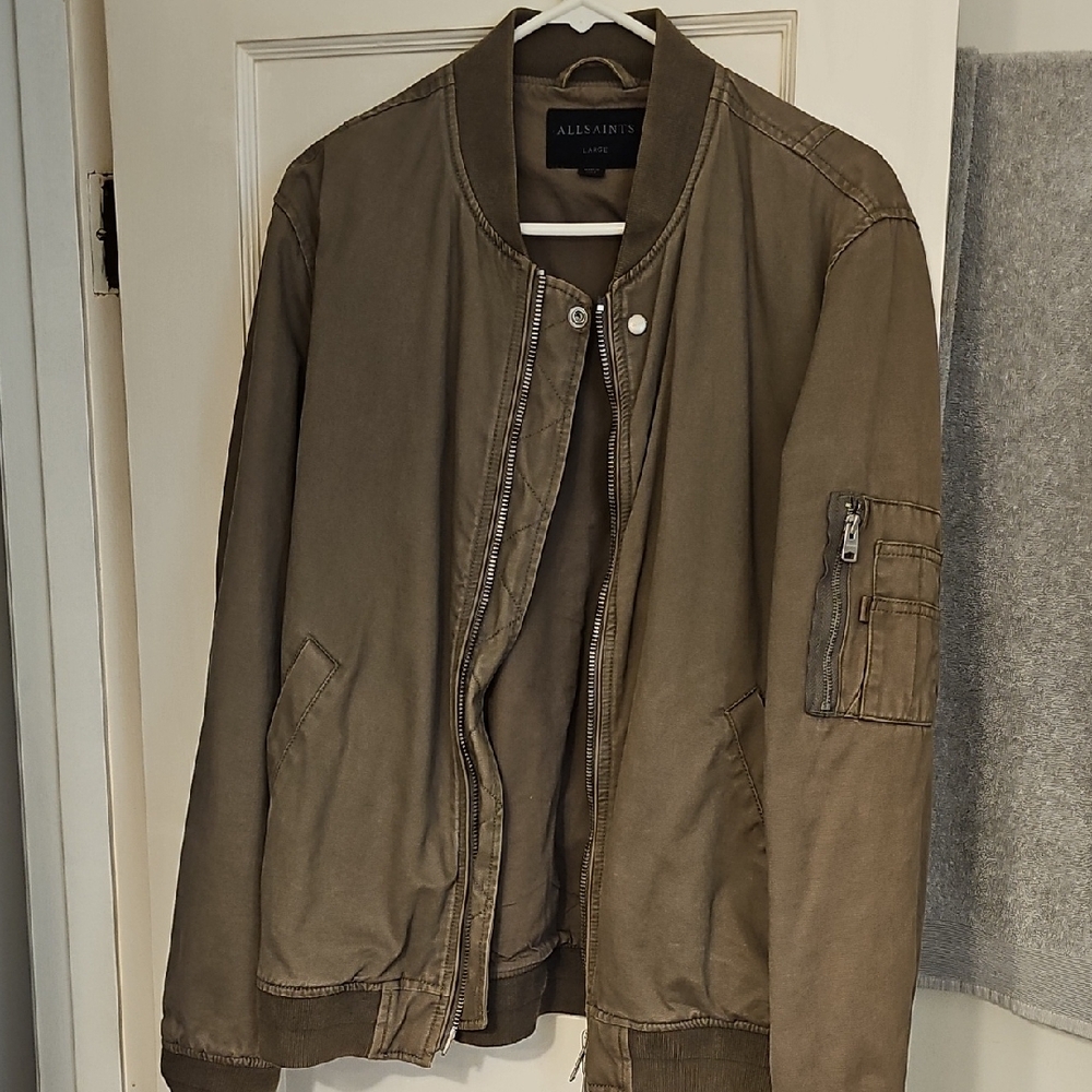 All Saints Olive Bomber Jacket